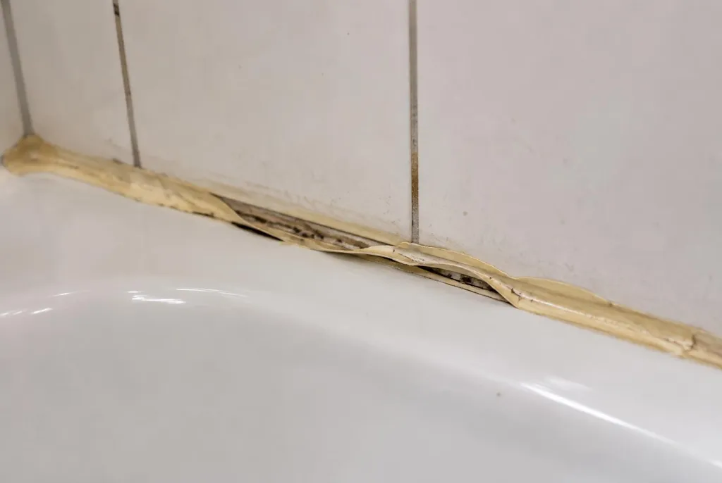 Kitbedrijf Ridderkerk – loslatende kit naast het bad